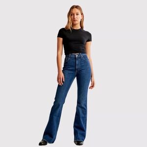 Abercrombie Curve Love The Vintage Flare High Rise Dark Blue Jeans Size 29